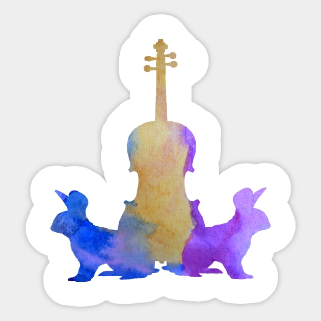 Viola Rabbits Art Sticker by TheJollyMarten